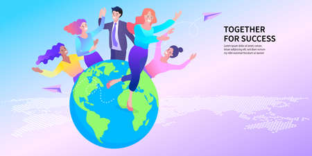 Group of Multiethnic People Around the World. Diversity concept design. worldwide travelers with the...