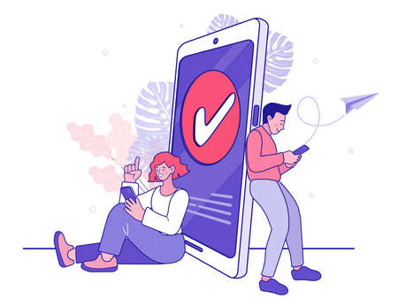 Shopping online. Consumer View, Choose and Buy Fashion Items on E commerce  Vector illustration.のイラスト素材