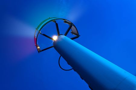 The harbor navigation lights, indicating approach routes, and the leeway to port and starboardの写真素材