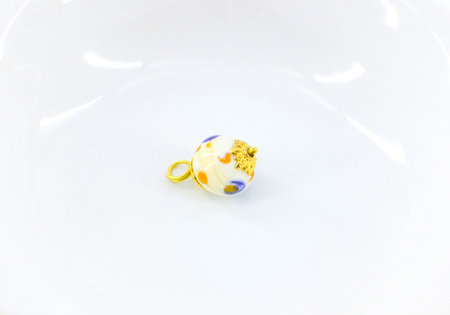 Pendants made with beads and crystals of various colors.の写真素材