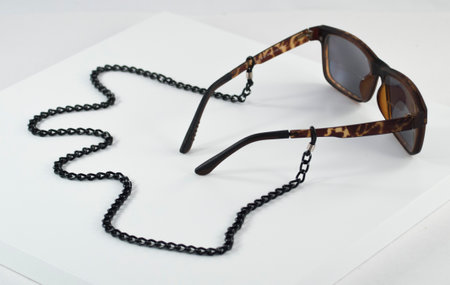 black eyeglass chainの写真素材