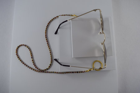 Glasses chain made with janjan beads.の写真素材