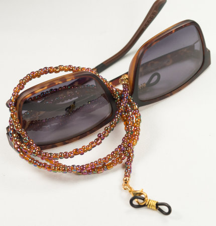 Glasses chain made with janjan beads.の写真素材
