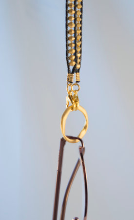 Necklace made for eyeglasses chain, sunglasses chain, adorned with beads and crystals.