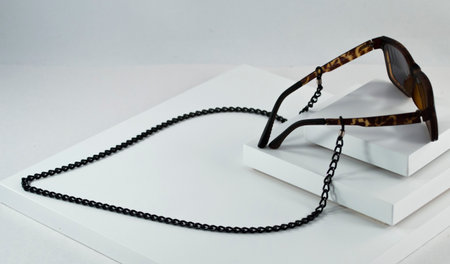 Necklace made for eyeglasses chain, sunglasses chain, adorned with beads and crystals.