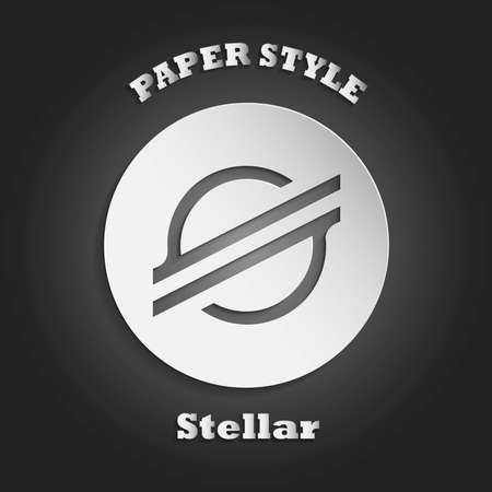 A paper style Stellar logo on black backgroundのイラスト素材