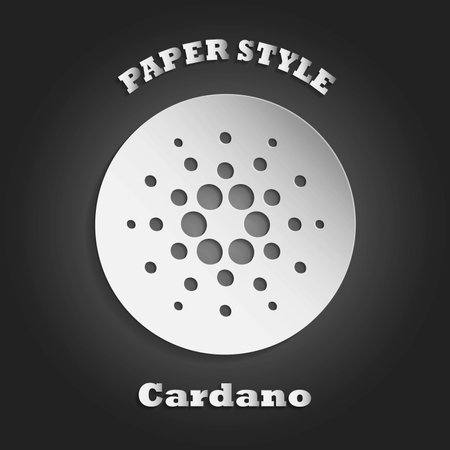 A paper style Cardano logo on black backgroundのイラスト素材