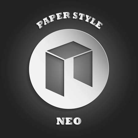 A paper style NEO logo on black backgroundのイラスト素材