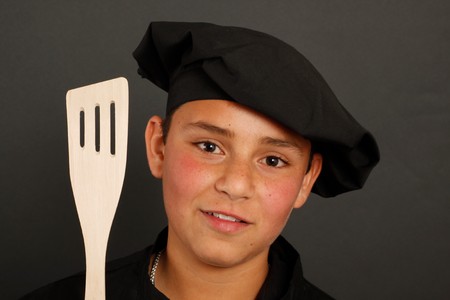 Spanish cook wearing black hatの写真素材