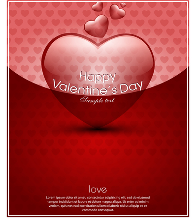 Valentine's day background with hearts for cardのイラスト素材