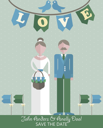 wedding invitation card template in flat design

のイラスト素材