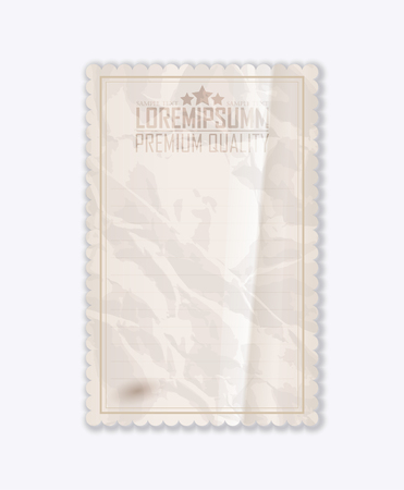 piece of vintage paper. piece of old crumpled paper. template postcardsのイラスト素材