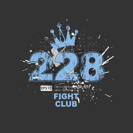 Grunge gangster lucky number print for t-shirt. Abstract dirt backgrounds texture. Grunge banner with an inky dribble strip with copy space. Abstract background for partyのイラスト素材