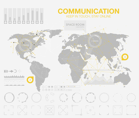 Infographic elements. futuristic user interface HUD UI UX. Abstract background with connecting dots and lines. Connection structure. Vector science background. Business abstract Vector illustrationのイラスト素材
