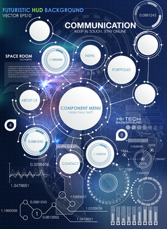 HUD background outer space. infographic elements. futuristic user interface. Vector science Polygonal background. Futuristic HUD background. Vector science background. Business abstractのイラスト素材