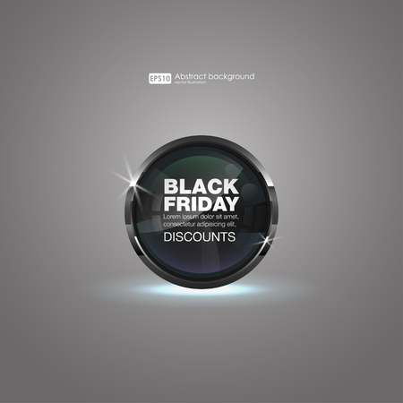 Sale design element with shine effect design. Abstract Colorful Background. Set of blank round buttons for website or app. Shiny button with metallic elements, vector design for website.のイラスト素材