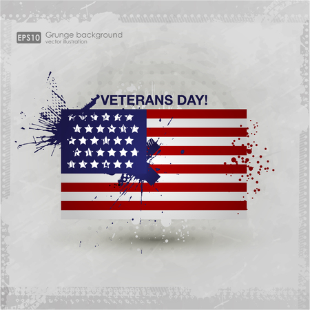 happy veterans day flag illustration design over a white background. Grunge Background Textureのイラスト素材
