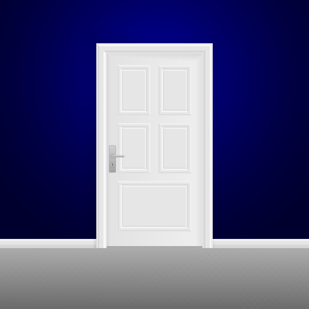 Closed door isolated on background. Entrance doorのイラスト素材