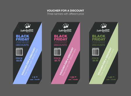 Set tariffs. interface for the site. ui ux vector banner for web app. Pastel pricing table, banner, order, box, button, list and bullet with plan for website in flat designのイラスト素材