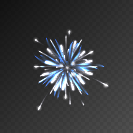 Festive patterned firework bursting sparkling pictogram against transparent mesh. Background abstract vector isolated illustrationのイラスト素材
