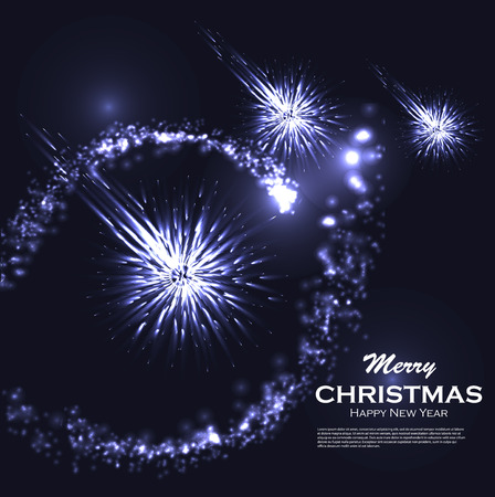 Glittering bokeh with magic stars dust. Christmas backgroundのイラスト素材