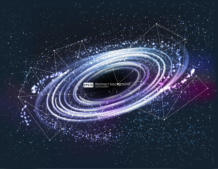 osmos Black hole in space. Stars and material falls into a black hole.のイラスト素材