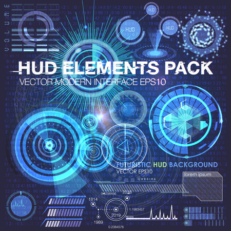 Futuristic HUD background with infographic elementsのイラスト素材
