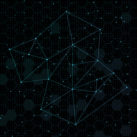 Abstract space with HUD on outer space background. Futuristic user interface.のイラスト素材