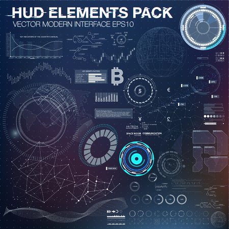 Infographic elements. futuristic user interface HUD UI UX. Abstract background with connecting dots and lines. Vector modern interface. Business abstract Vector illustrationのイラスト素材