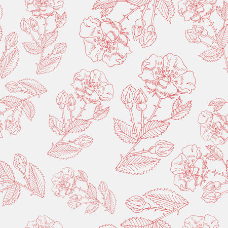 Beautiful pattern with flowers in retro style, for use in textile and printed form. Pattern for wallpaper. Retro floral seamless backgroundのイラスト素材