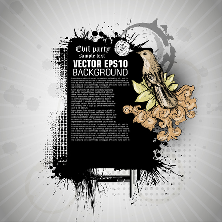 Grunge banner with an inky dribble strip with copy spaceのイラスト素材