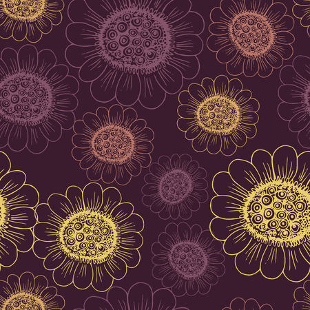 Abstract Elegance Seamless pattern with floral backgroundのイラスト素材