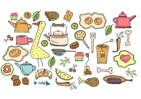 scrap a set of different elements. Hand drawのイラスト素材