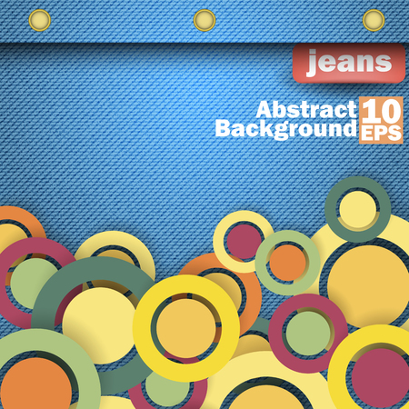 Jeans background with bubble. Vector illustrationのイラスト素材