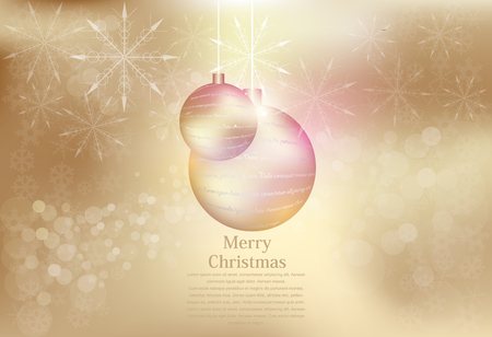 Elegant Christmas background with snowflakes gold light. Vector illustrationのイラスト素材