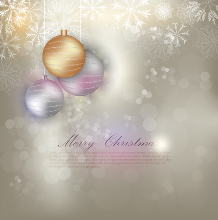 Elegant Christmas background with snowflakes gold light. Vector illustrationのイラスト素材