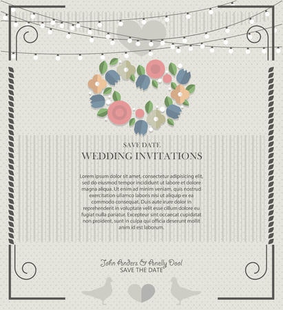 Greeting card, invitation card wedding cardのイラスト素材