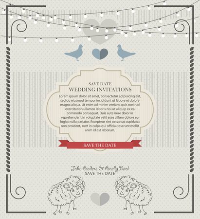 Greeting card, invitation card wedding cardのイラスト素材