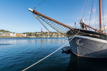 Scenic view of the harbor area in Flensburg, Germanyの写真素材