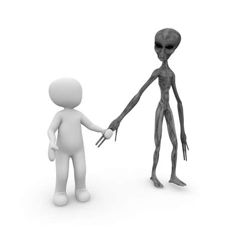 Extraterrestrial beings have kidnapped my family and examine you in the spaceshipの写真素材