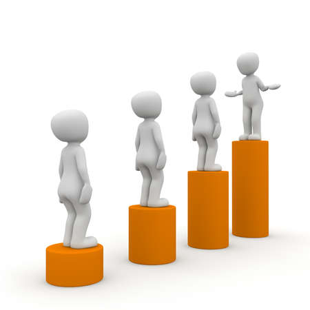 The career ladder is a challenge for the employee a large companyの写真素材