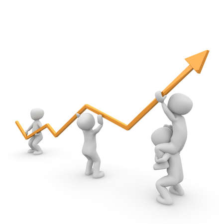 The career ladder is a challenge for the employee a large companyの写真素材