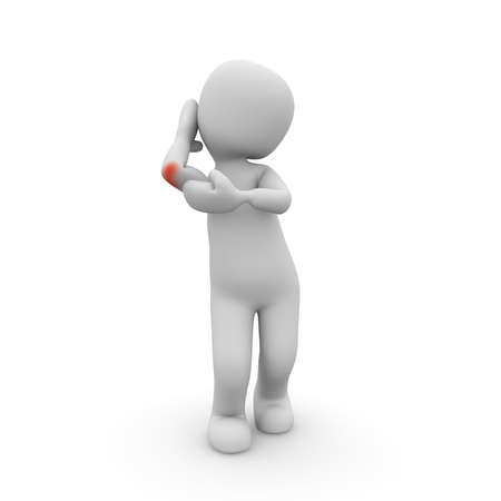 Elbow pain is very painful and a sign of physical weaknessの写真素材