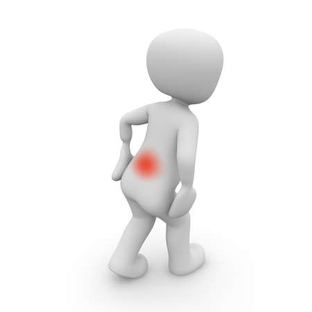 Back pain is very painful and a sign of physical weaknessの写真素材