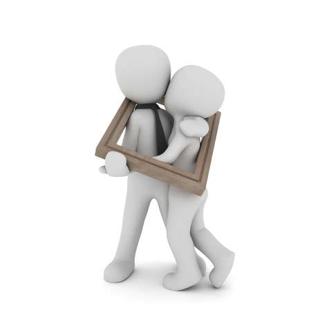 Two enamored behave as part of the company.の写真素材