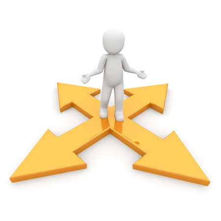 The character can go in four different directions.の写真素材