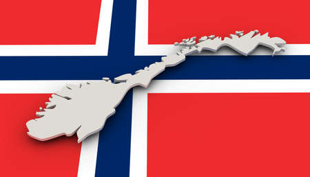 In Norway you can many beautiful green landscapes and mountains find.の写真素材