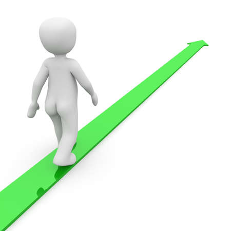 The character is determined along the green arrow.の写真素材