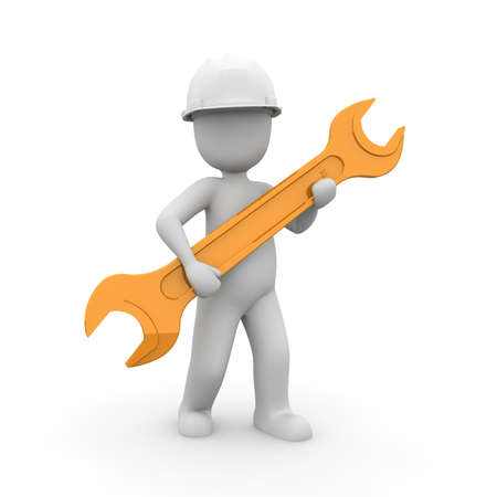 The character is ready to repair anything that is broken.の写真素材