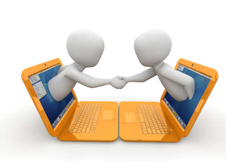 The two characters have agreed a deal together.の写真素材